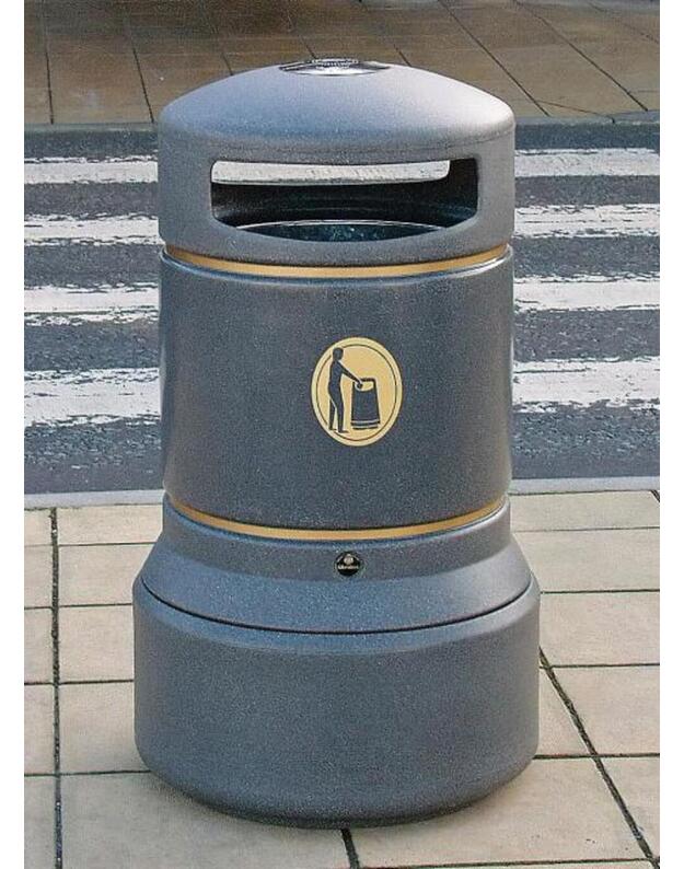 Miesto šiukšlių dėžė Mini plaza pilkos spalvos