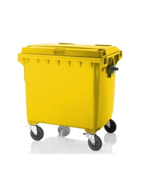 Geltonas 1100 l konteineris pakuočių atliekoms