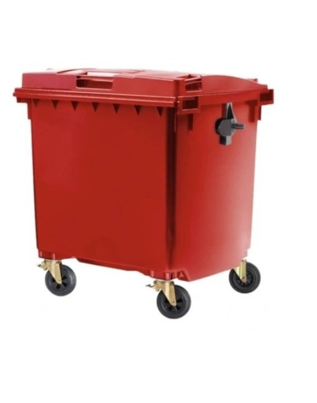 Raudonas 1100 l konteineris specialioms atliekoms