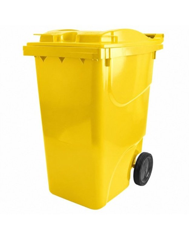 Plastikinis 360 l konteineris pakuotėms, geltonas