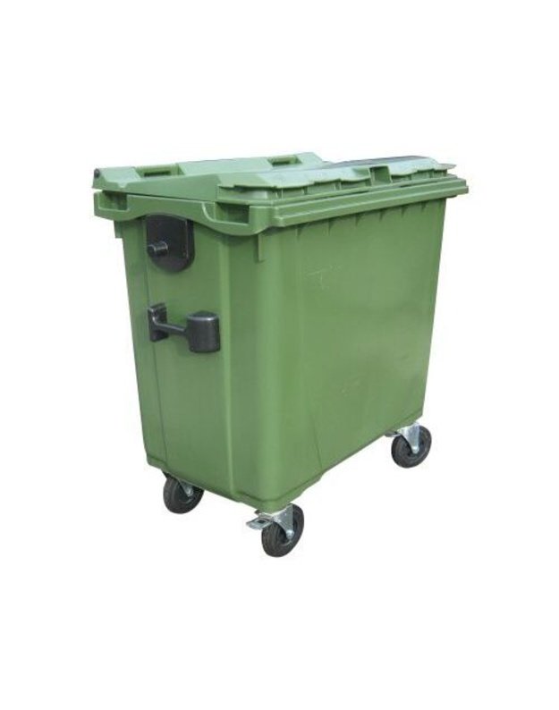 Keturratis 660 l konteineris stiklui, žalias